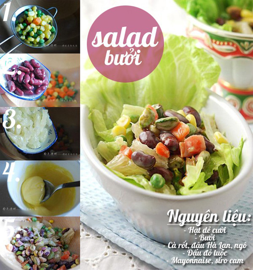 Các bước làm 5 món salad ngon ngon